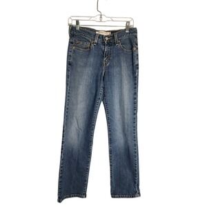 Levis 521 Straight Leg Jeans Womens 4S Medium Wash Blue Denim Mid Rise Stretch